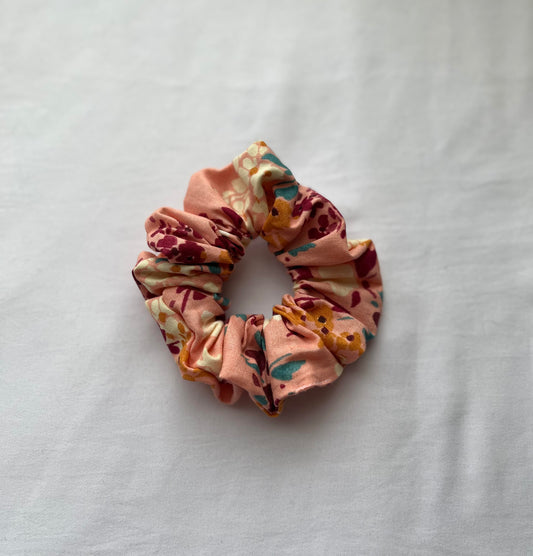 Colorful Fall Floral Hair Scrunchie